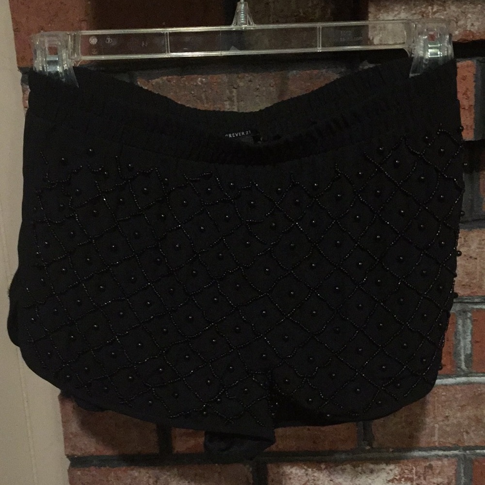 Forever 21 Black Beaded Shorts XS